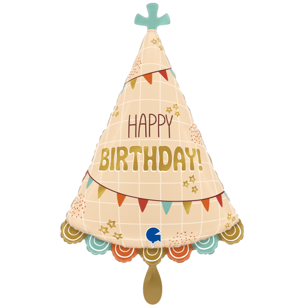 Happy Birthday Folienballon - Tipi Boho - 55x61cm