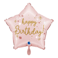 Happy Birthday Folienballon - Stern Rosa & Gold - 45cm
