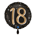 Folienballon 18. Geburtstag Schwarz Gold 45cm