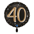 Folienballon 40. Geburtstag Schwarz Gold 45cm