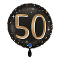 Folienballon 50. Geburtstag Schwarz Gold 45cm