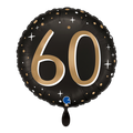 Folienballon 60. Geburtstag Schwarz Gold 45cm