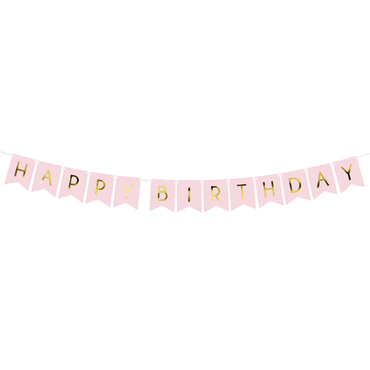 Bannergirlande "Happy Birthday" Rosa & Gold