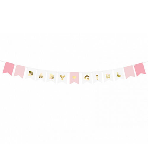 Bannergirlande "Baby Girl" Mehrfarbig
