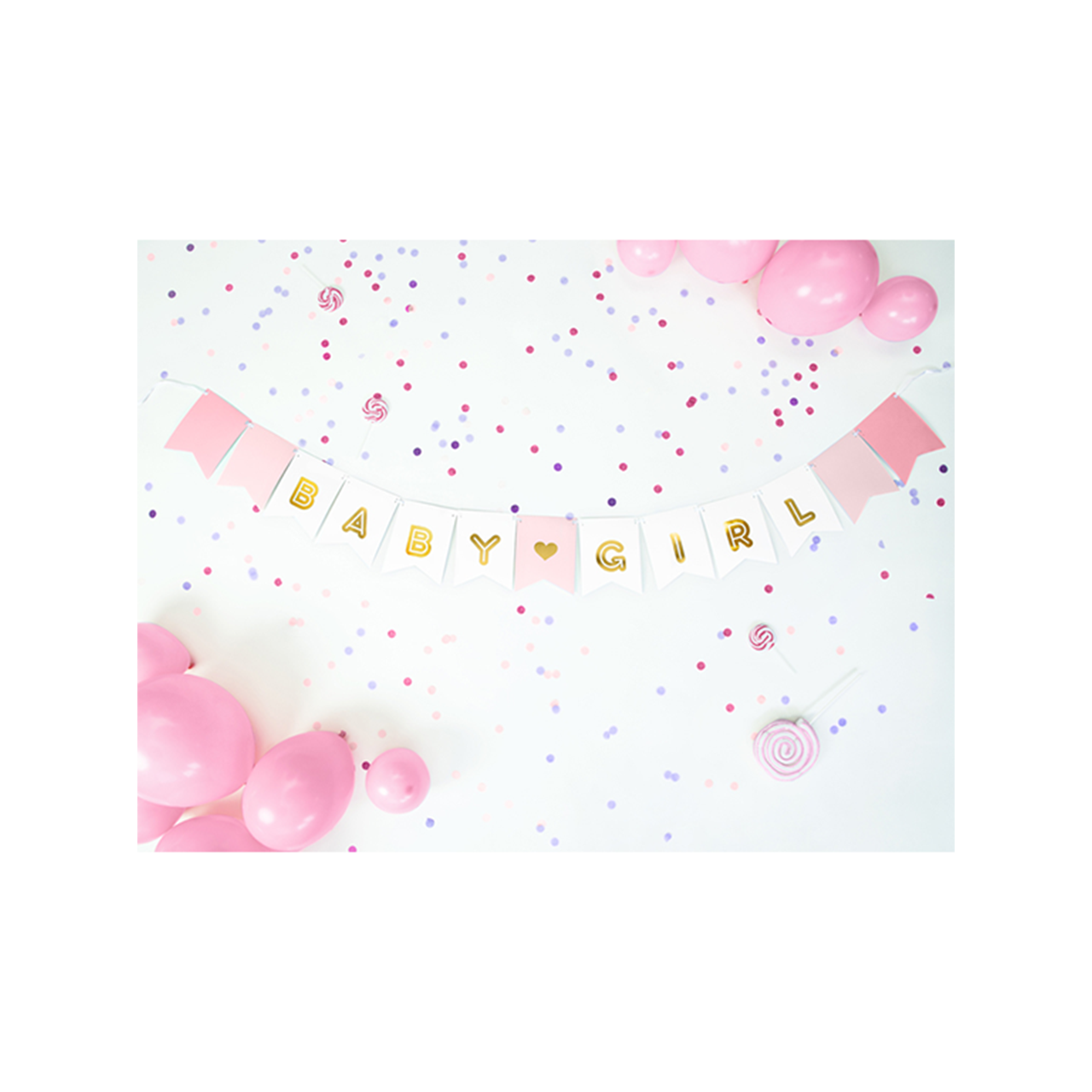 Bannergirlande "Baby Girl" Mehrfarbig