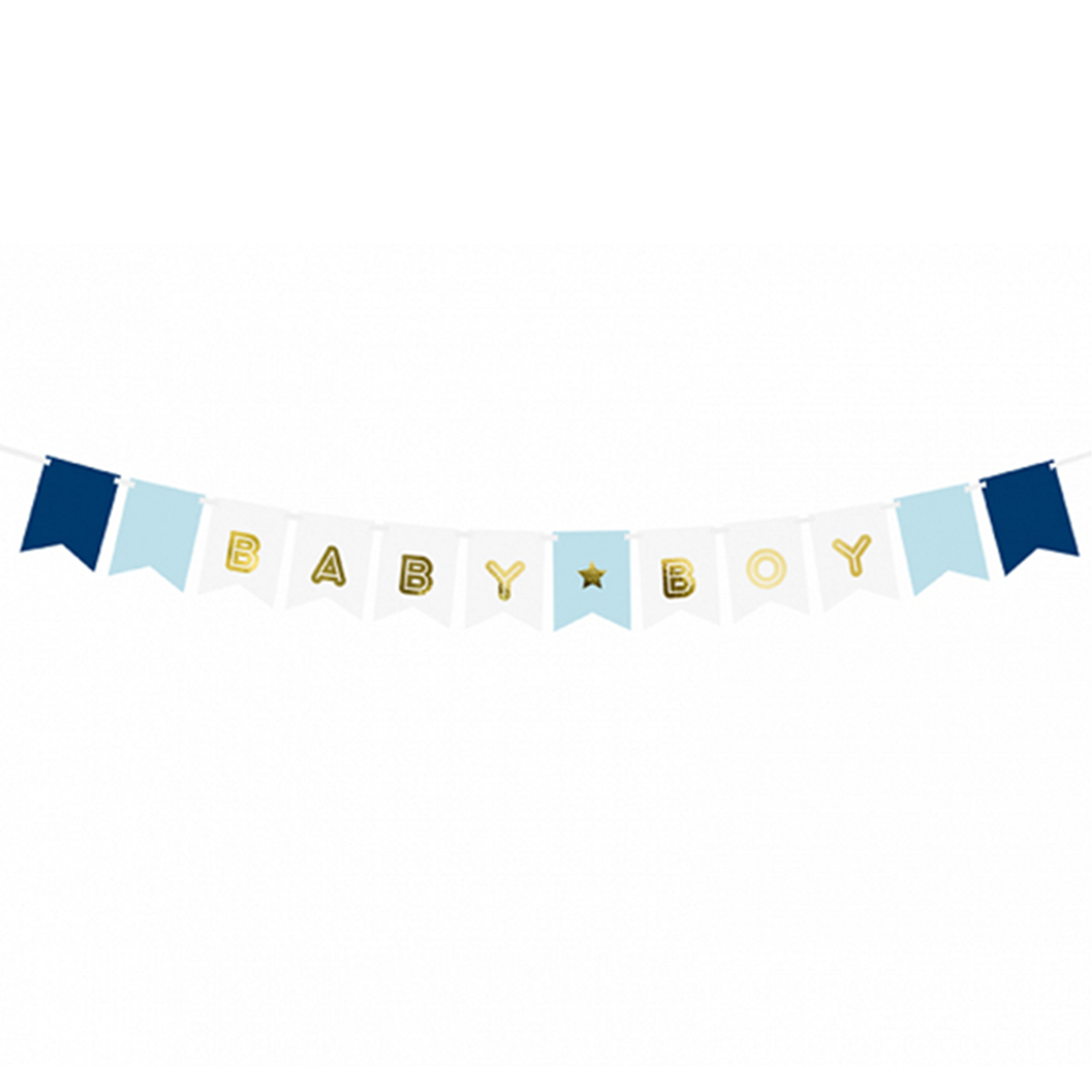 Bannergirlande "Baby Boy" Mehrfarbig