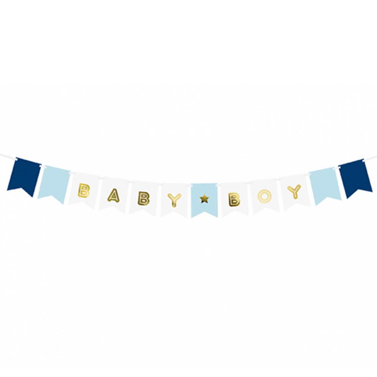 Bannergirlande "Baby Boy" Mehrfarbig