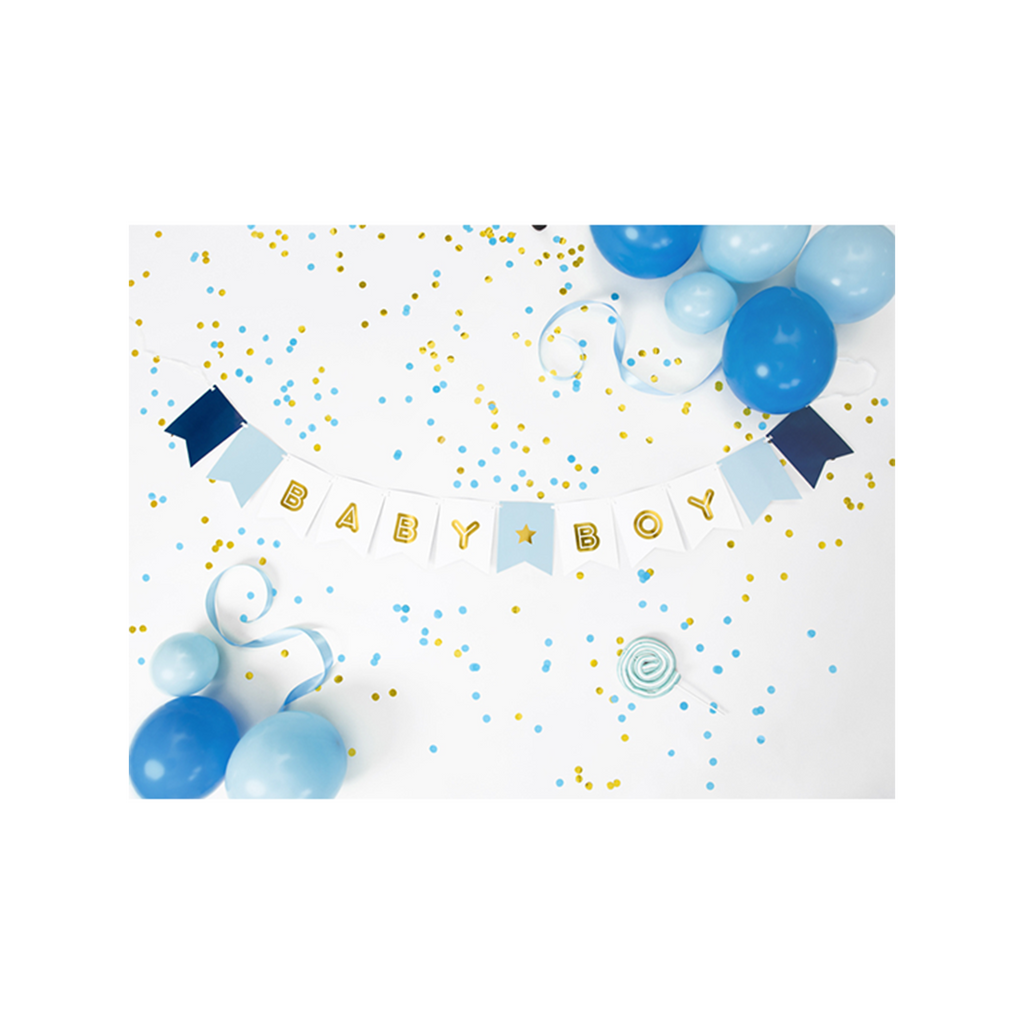 Bannergirlande "Baby Boy" Mehrfarbig