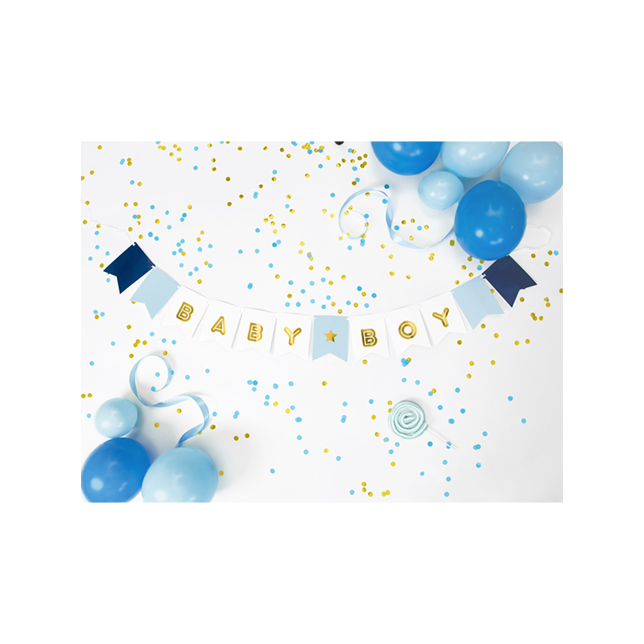 Bannergirlande "Baby Boy" Mehrfarbig