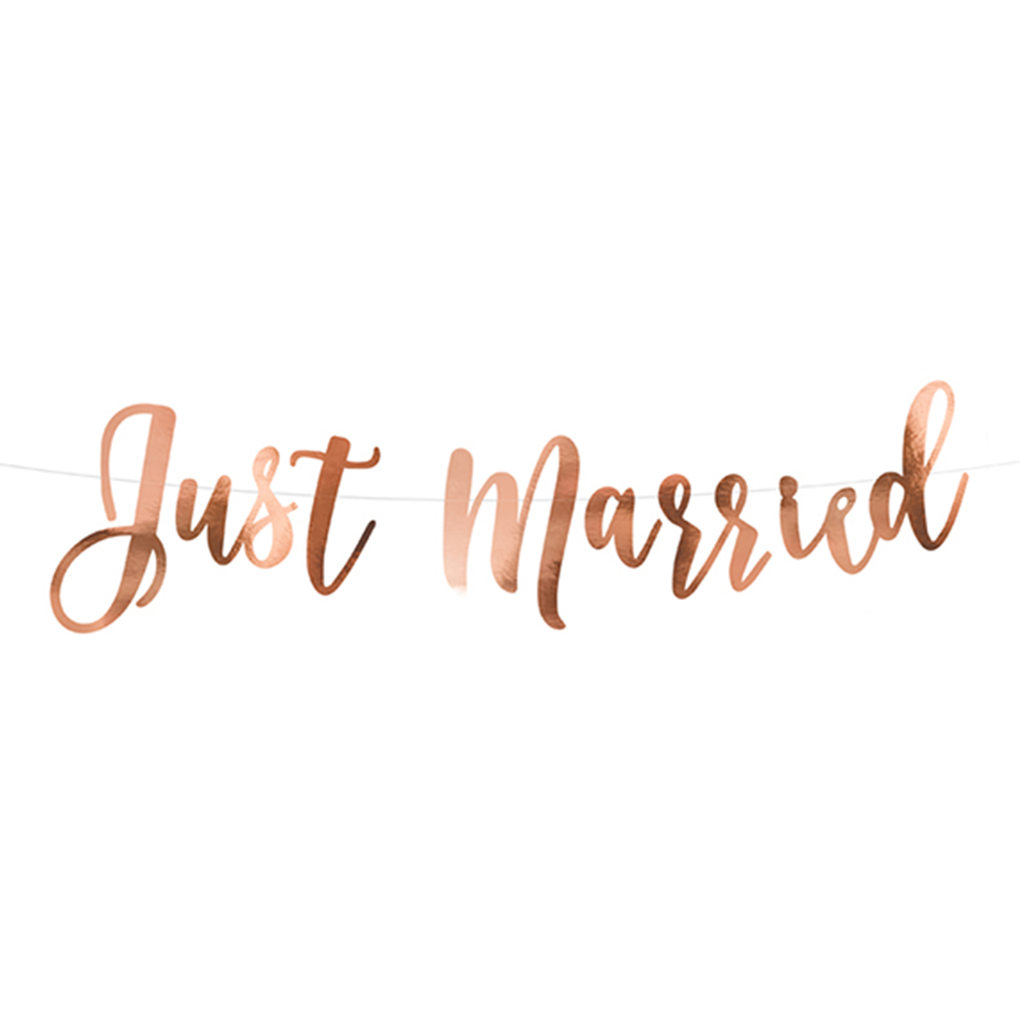 Bannergirlande "Just Married" Rosegold