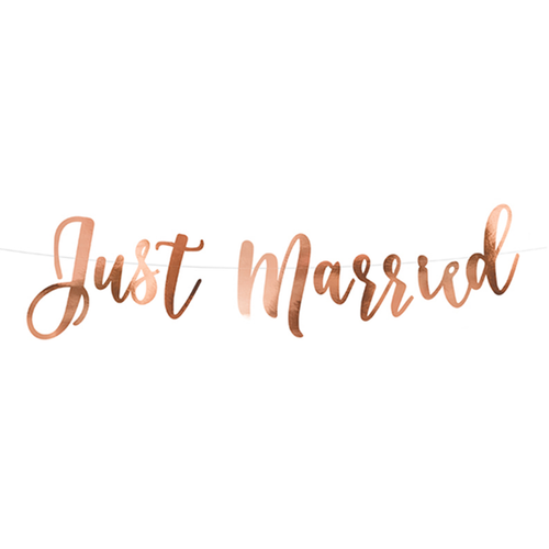 Bannergirlande "Just Married" Rosegold
