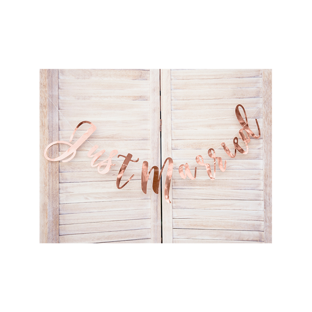 Bannergirlande "Just Married" Rosegold