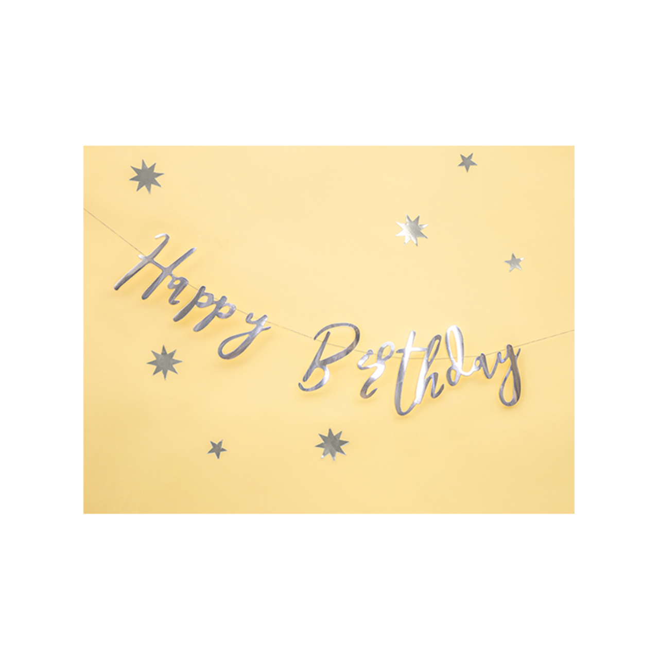 Bannergirlande "Happy Birthday" Silber
