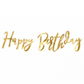 Bannergirlande "Happy Birthday" Gold