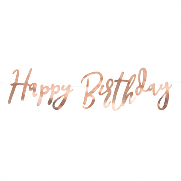 Bannergirlande "Happy Birthday" Rosegold