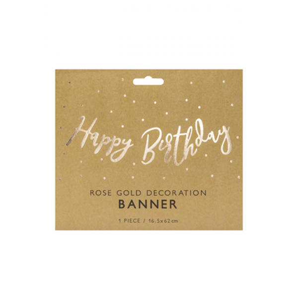 Bannergirlande "Happy Birthday" Rosegold