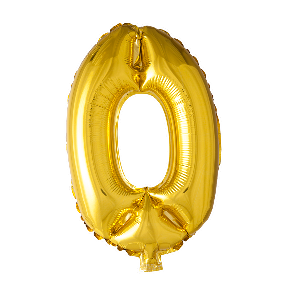 Mini Folienballon Zahl 0 Gold