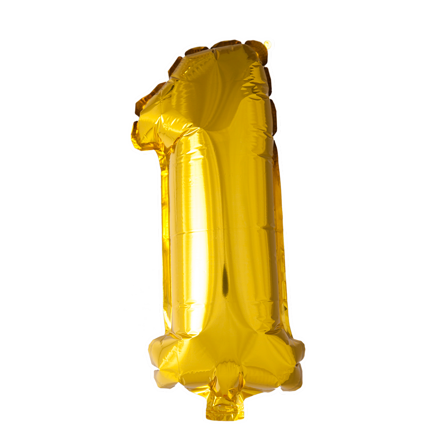 Mini Folienballon Zahl 1 Gold