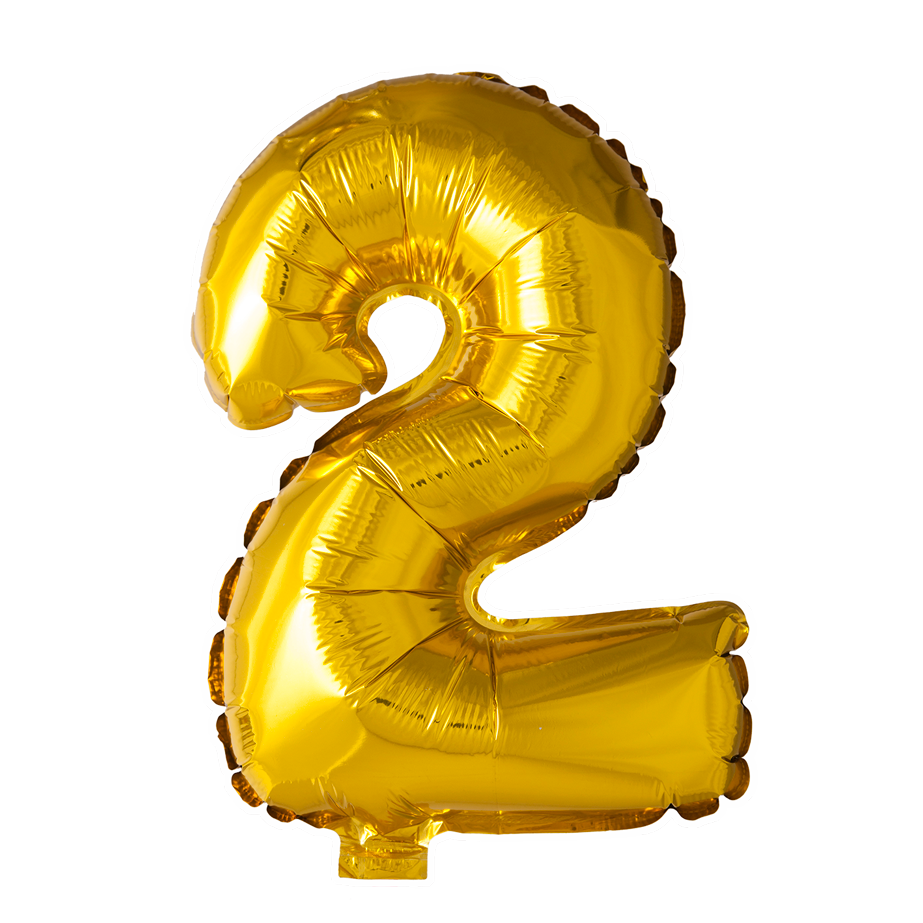 Mini Folienballon Zahl 2 Gold