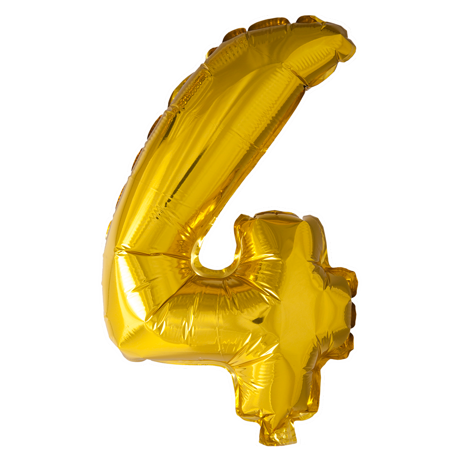 Mini Folienballon Zahl 4 Gold