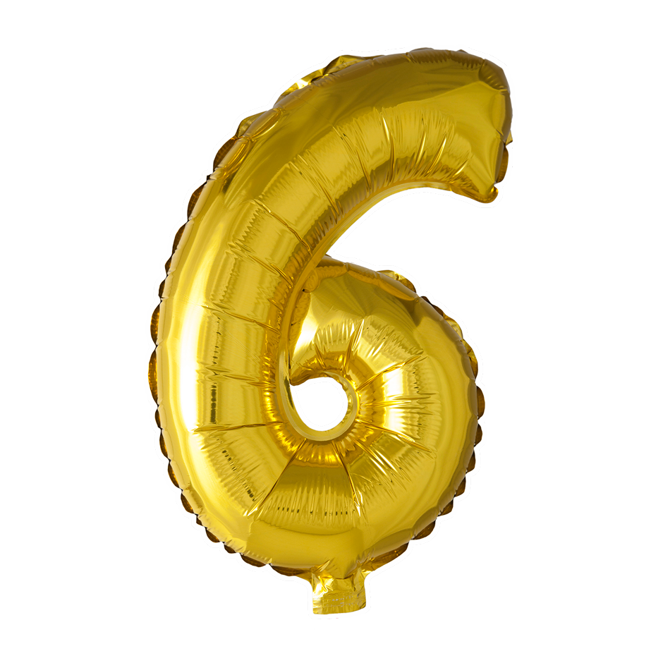 Mini Folienballon Zahl 6 Gold