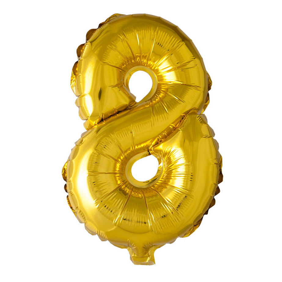 Mini Folienballon Zahl 8 Gold