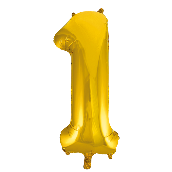 Folienballon Zahl 1 Gold