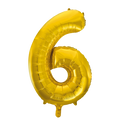 Folienballon Zahl 6 Gold