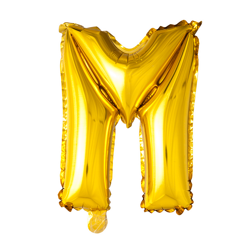Folienballon Buchstabe M Gold