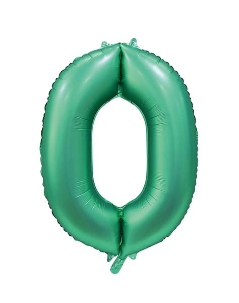 Folienballon Zahl 0 Satin Grün
