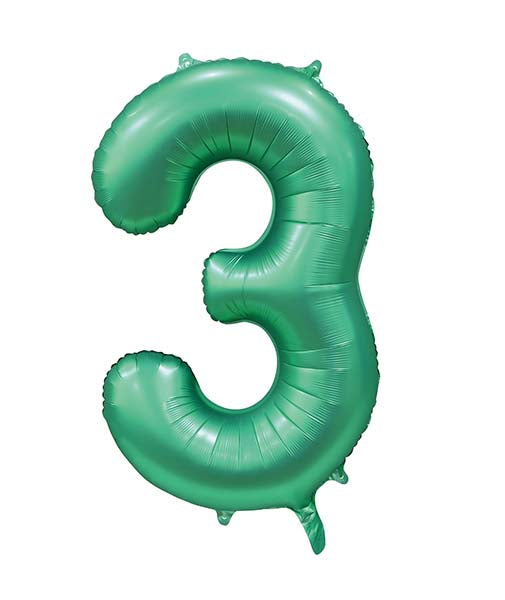 Folienballon Zahl 3 Satin Grün