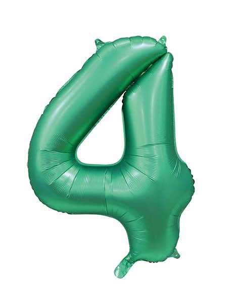 Folienballon Zahl 4 Satin Grün