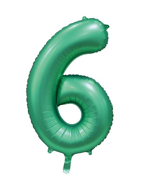 Folienballon Zahl 6 Satin Grün