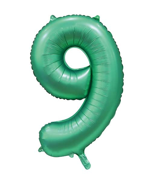 Folienballon Zahl 9 Satin Grün