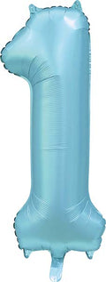 Folienballon Zahl 1 Satin Hellblau