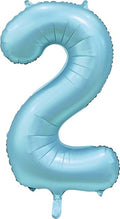 Folienballon Zahl 2 Satin Hellblau