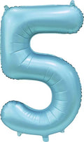 Folienballon Zahl 5 Satin Hellblau
