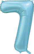 Folienballon Zahl 7 Satin Hellblau