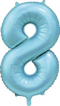 Folienballon Zahl 8 Satin Hellblau