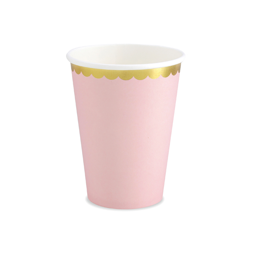 Pappbecher Pastell Rosa 220ml – 6 Stück