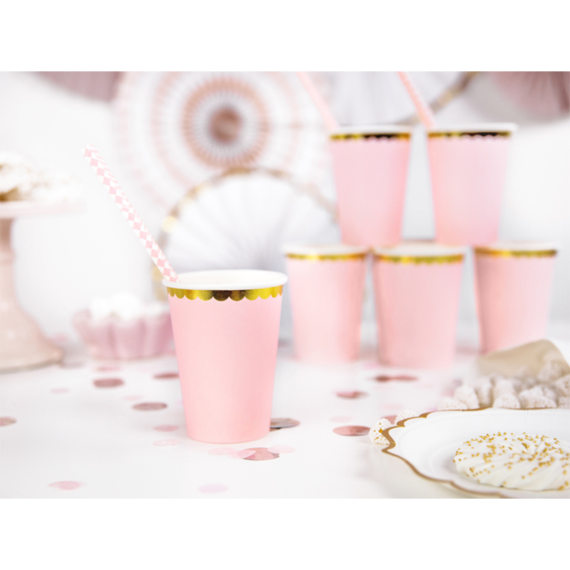 Pappbecher Pastell Rosa 220ml – 6 Stück