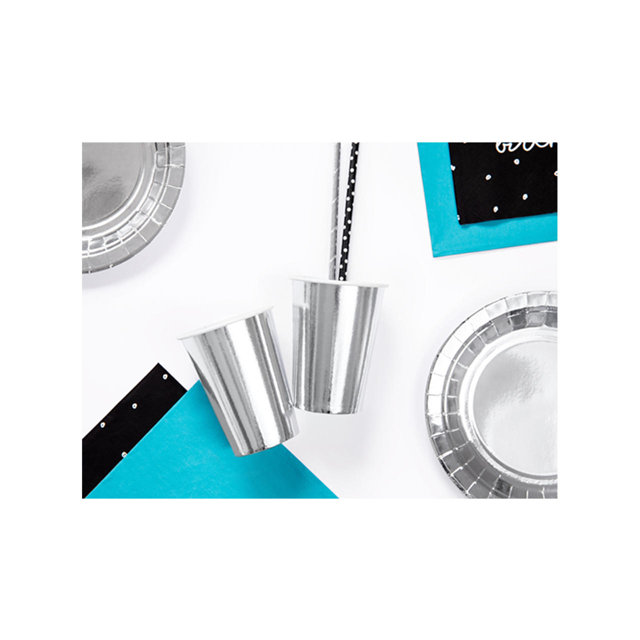 Pappbecher Silber 220ml – 6 Stück