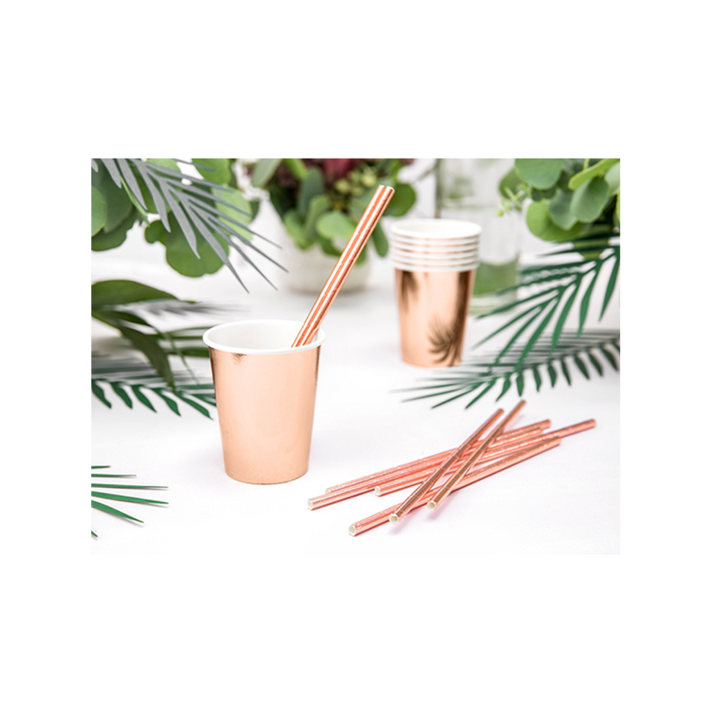 Pappbecher Rosegold 220ml – 6 Stück