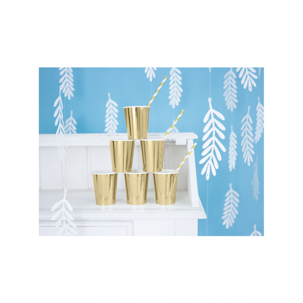 Pappbecher Gold 220ml – 6 Stück