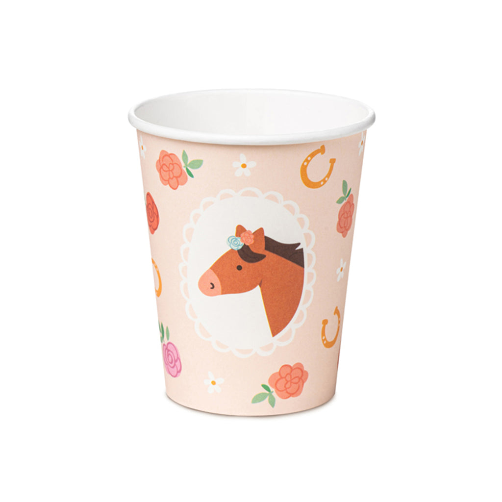 Pappbecher Pferd 220ml – 6 Stück