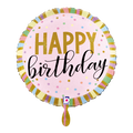 Happy Birthday Folienballon - Rosa & Gold - 45cm