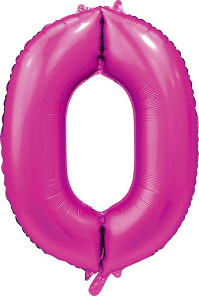 Folienballon Zahl 0 Satin Pink