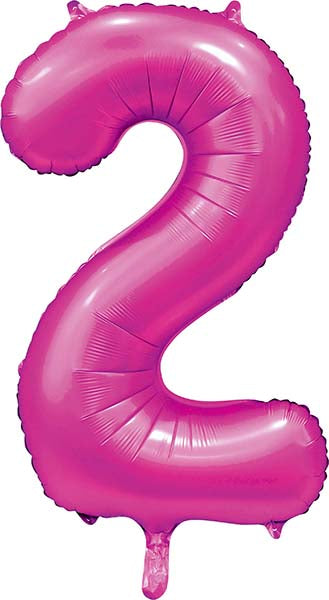 Folienballon Zahl 2 Satin Pink