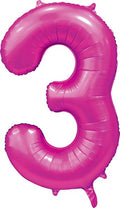 Folienballon Zahl 3 Satin Pink