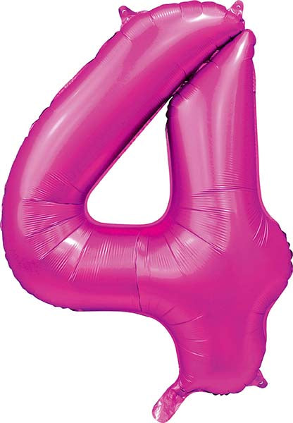 Folienballon Zahl 4 Satin Pink
